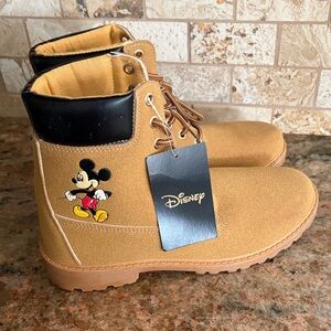 NEW Men's MICKEY MOUSE Lace Up Combat Boots Ankle Tan Size 6 Disney Chukka